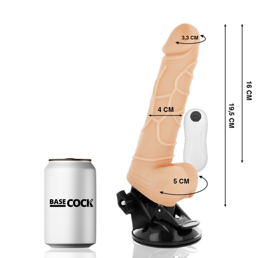 Basecock Realistic Vibrator Remote Control Natural With Testicles 19.5 Cm O- 4 Cm | Niks.fi verkkokauppa