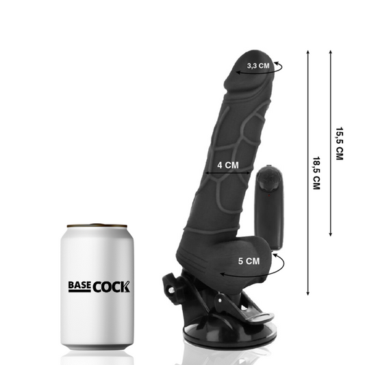 Basecock Realistic Vibrator Remote Control Black 18.5 Cm O- 4Cm | Niks.fi verkkokauppa