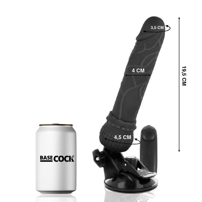 Basecock Realistic Vibrator Remote Control Black 19.5 Cm O- 4 Cm | Niks.fi verkkokauppa