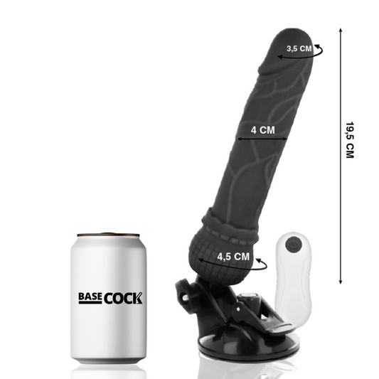 Basecock Realistic Vibrator Remote Control Black 19.5 Cm O- 4 Cm | Niks.fi verkkokauppa