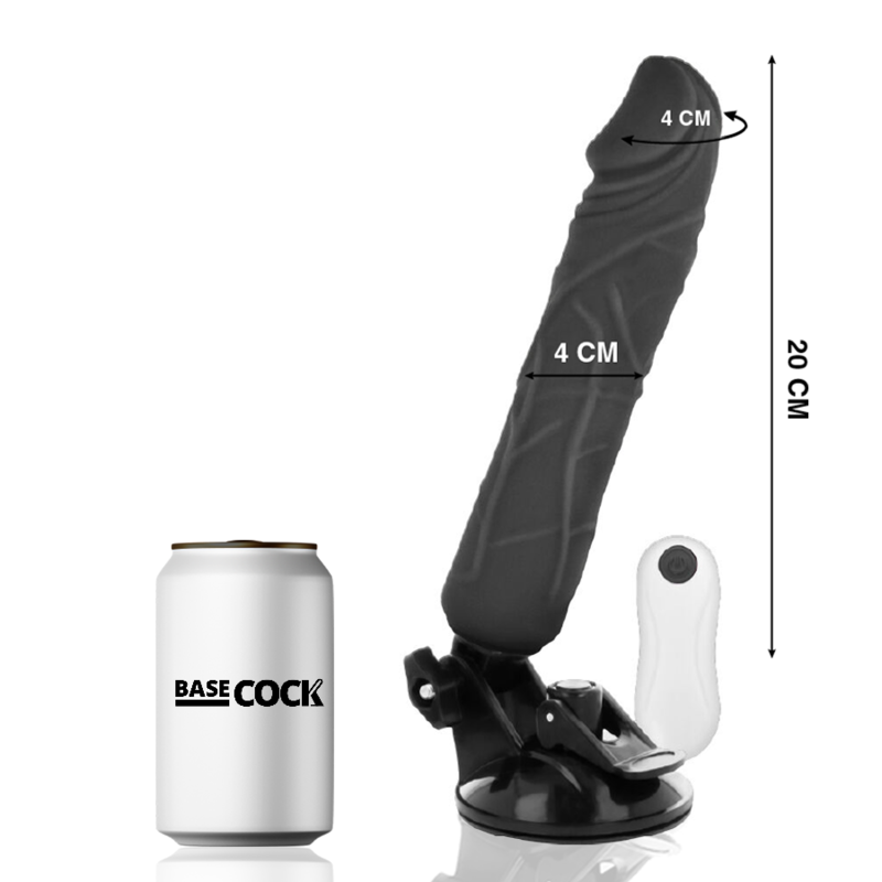 Basecock Realistic Vibrator Remote Control Black 20 Cm O- 4 Cm | Niks.fi verkkokauppa