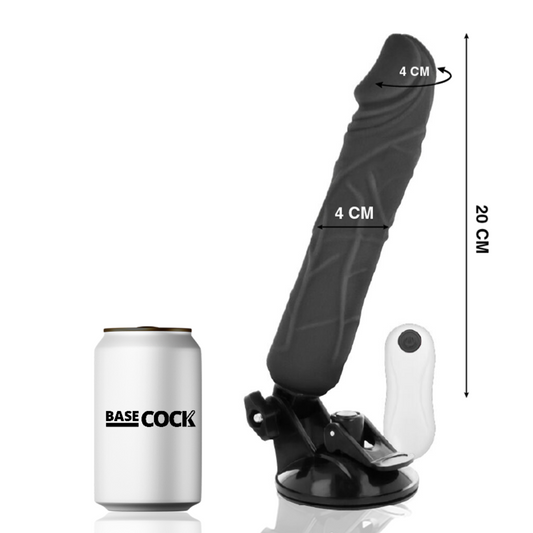 Basecock Realistic Vibrator Remote Control Black 20 Cm O- 4 Cm | Niks.fi verkkokauppa