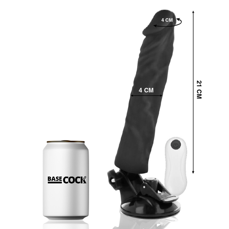 Basecock Realistic Vibrator Remote Control Black 21 Cm O- 4 Cm | Niks.fi verkkokauppa