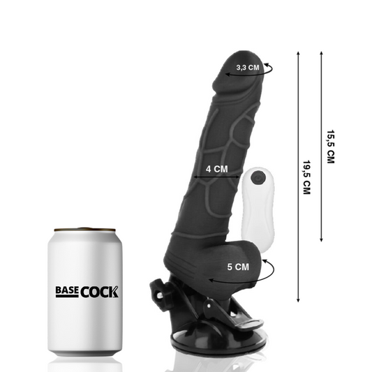 Basecock Realistic Vibrator Remote Control Black With Testicles 19.5 Cm O- 4 Cm | Niks.fi verkkokauppa