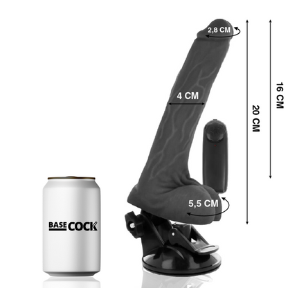 Basecock Realistic Black Remote Control Vibrator With Testicles 20 Cm O- 4 Cm | Niks.fi verkkokauppa