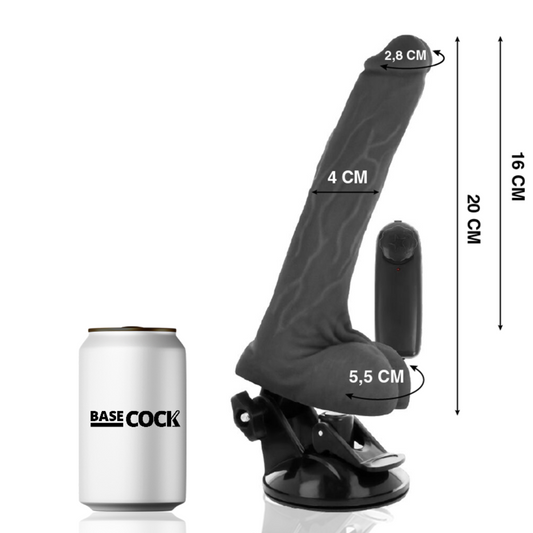 Basecock Realistic Black Remote Control Vibrator With Testicles 20 Cm O- 4 Cm | Niks.fi verkkokauppa