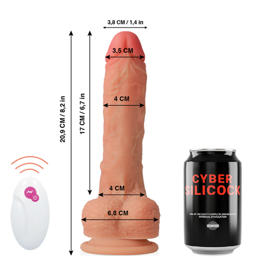 Cyber Silicock Master Huck realistinen kaukosäädettävä vibraattori 20,9 cm - Seksilelut - Niks.fi