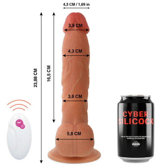 Cyber Silicock Mr John realistinen kaukosäädettävä vibraattori 23,9 cm - Seksilelut - Niks.fi