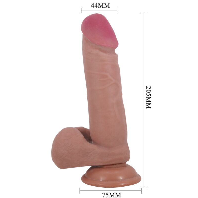 Pretty Love Sliding Skin Series Realistic Dildo With Sliding Skin Suction Cup Flesh 20.5 Cm | Niks.fi verkkokauppa
