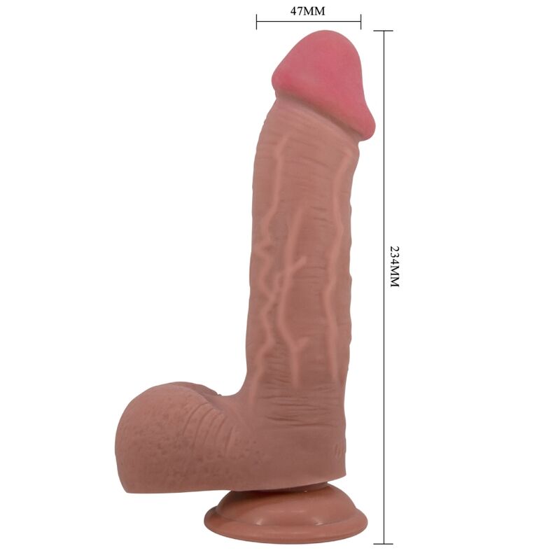 Pretty Lovesliding Skin Series Realistic Dildo With Sliding Skin Suction Cup Brown 23.4 Cm | Niks.fi verkkokauppa