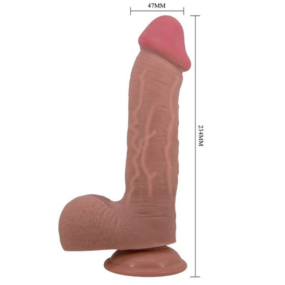 Pretty Lovesliding Skin Series Realistic Dildo With Sliding Skin Suction Cup Brown 23.4 Cm | Niks.fi verkkokauppa