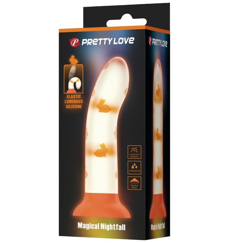 Pretty Love Magical Nightfall Dildo Without Vibration Luminous Orange | Niks.fi verkkokauppa