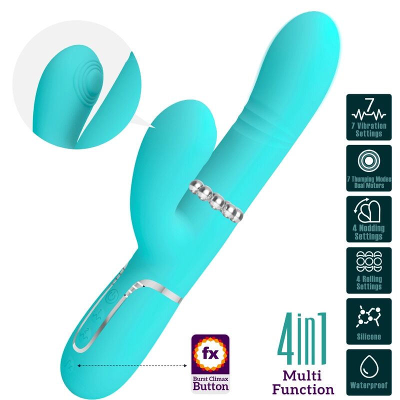 Pretty Lovemultifunction G-Spot Vibrator Aqua Green | Niks.fi verkkokauppa