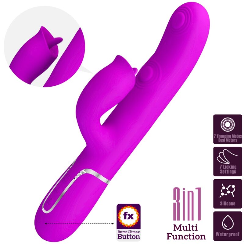 Pretty Loverabbit Vibrator With Licking Fuchsia | Niks.fi verkkokauppa