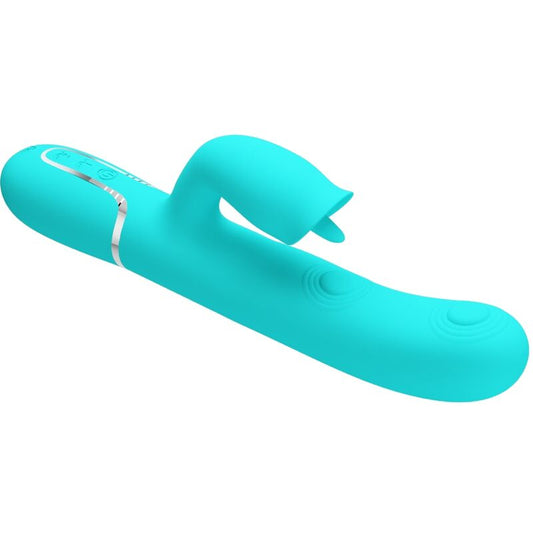 Pretty Loverabbit Vibrator With Licking Aqua Green | Niks.fi verkkokauppa