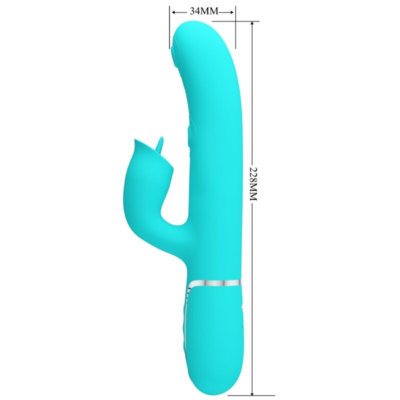 Pretty Loverabbit Vibrator With Licking Aqua Green | Niks.fi verkkokauppa