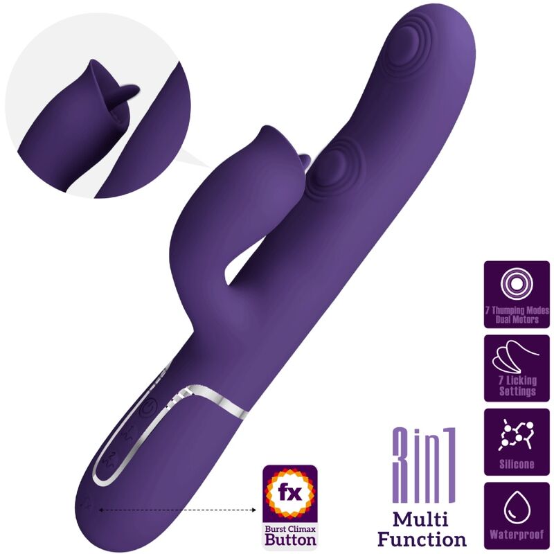Pretty Loverabbit Vibrator With Licking Purple | Niks.fi verkkokauppa