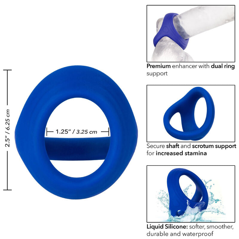 Calexotics Admiral Cock Ball Dual Ring Blue | Niks.fi verkkokauppa