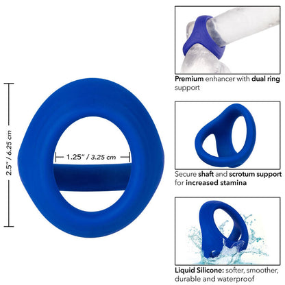 Calexotics Admiral Cock Ball Dual Ring Blue | Niks.fi verkkokauppa