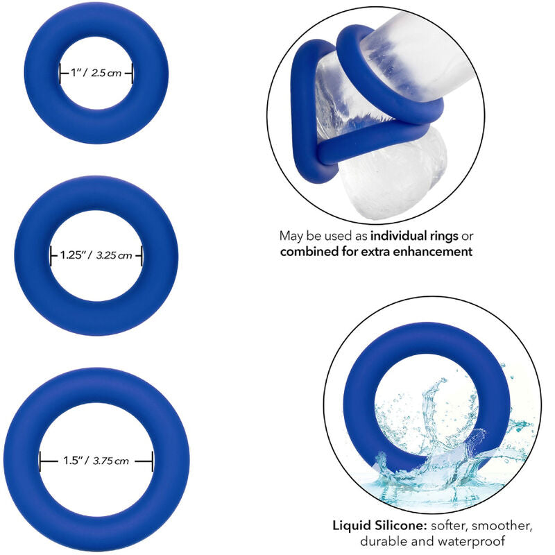 Calexotics Admiral Cock Ring Set Blue | Niks.fi verkkokauppa
