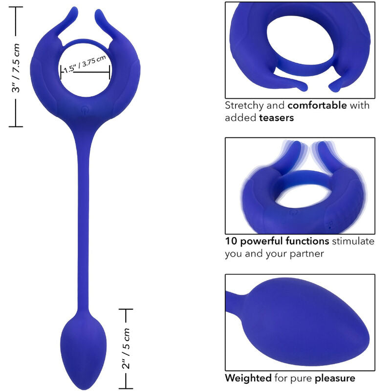 Calexotics Admiral Weighted Cock Ring Blue | Niks.fi verkkokauppa