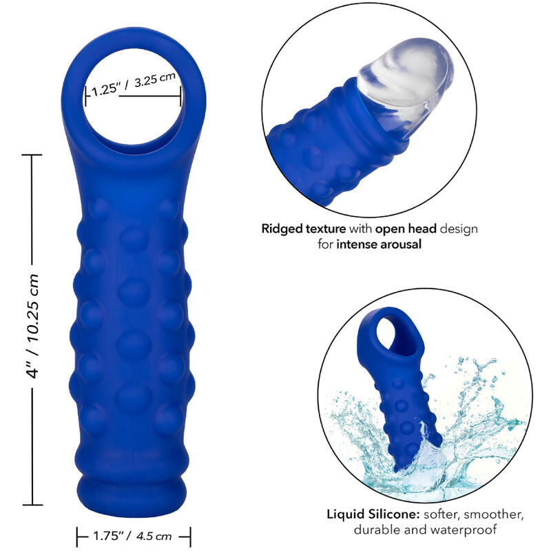 Calexotics Admiral Beaded Penis Cover Liquid Silicone Blue | Niks.fi verkkokauppa