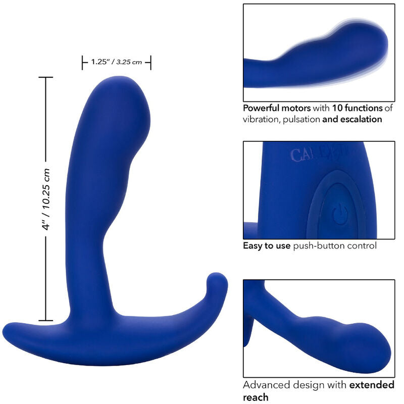 Calexotics Admiral Curved Anal Stimulator & Vibrator Blue | Niks.fi verkkokauppa