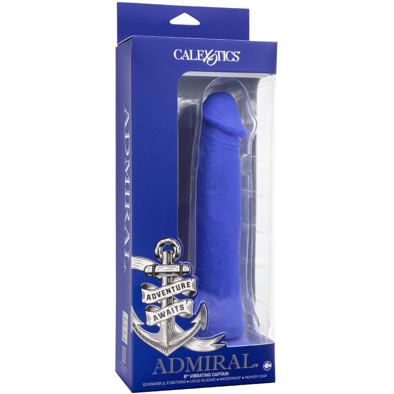 Calexotics Admiral Captain Realistic Dildo Vibrator Blue | Niks.fi verkkokauppa