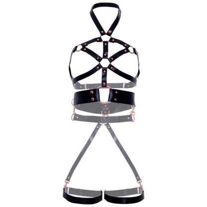 Leg Avenue Vegan Leather Grip Body Harness Black S | Niks.fi verkkokauppa