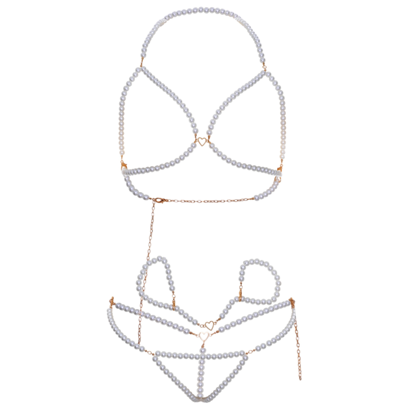 Leg Avenue Bra Wristbands & Pearl Thong Set | Niks.fi verkkokauppa