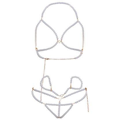 Leg Avenue Bra Wristbands & Pearl Thong Set | Niks.fi verkkokauppa