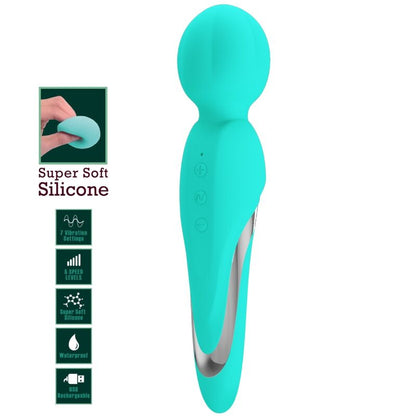 Pretty Love Walter Vibrator Wand Aqua Green | Niks.fi verkkokauppa