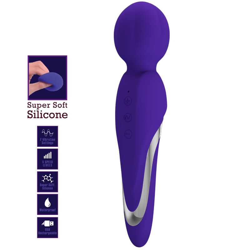 Pretty Love Walter Vibrator Wand Purple | Niks.fi verkkokauppa
