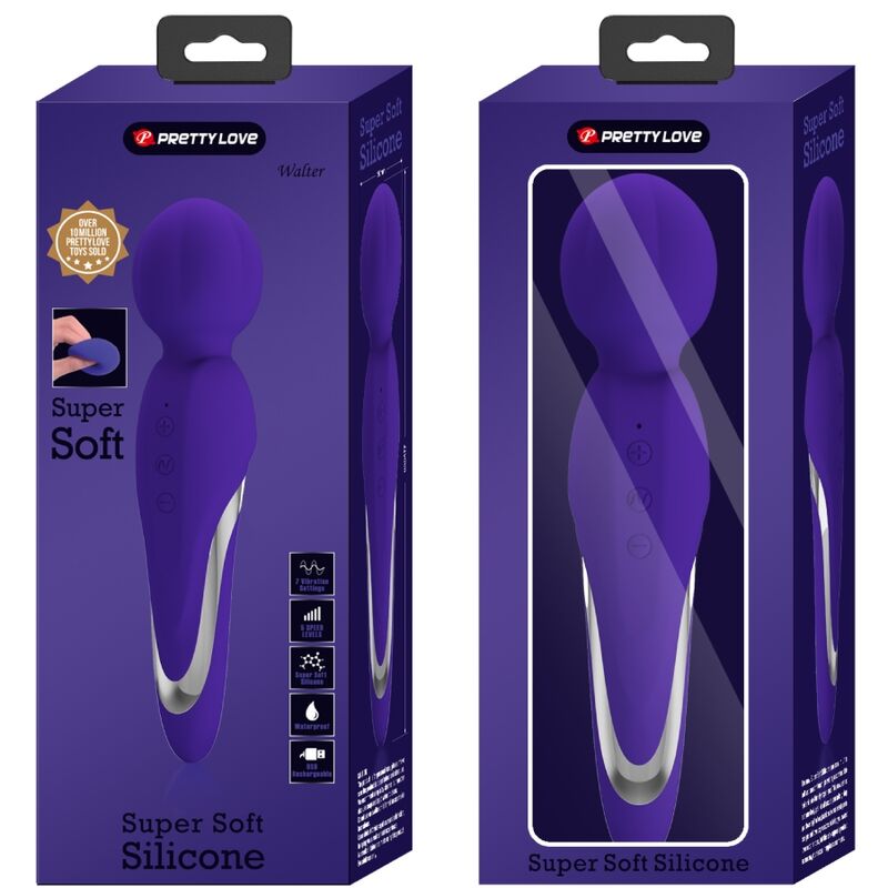Pretty Love Walter Vibrator Wand Purple | Niks.fi verkkokauppa