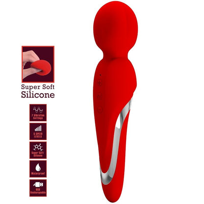 Pretty Love Walter Vibrator Wand Red | Niks.fi verkkokauppa