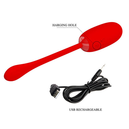 Pretty Love Julius Waterproof-Rechargeable Vibrating Egg Red | Niks.fi verkkokauppa
