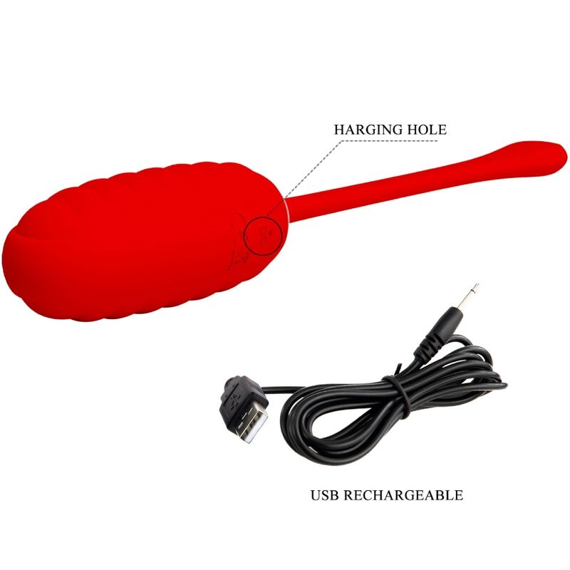 Pretty Love Kirk Rechargeable Vibrating Egg Red | Niks.fi verkkokauppa