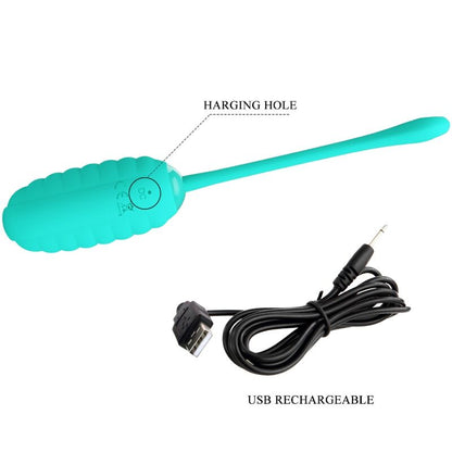Pretty Love Kirk Rechargeable Vibrating Egg Aqua Green | Niks.fi verkkokauppa