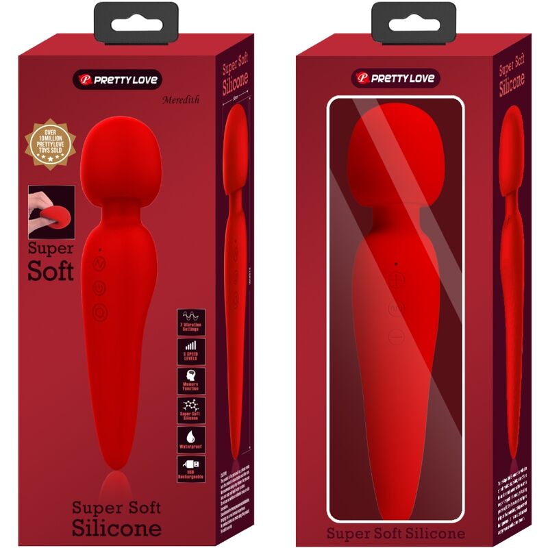 Pretty Love Meredith Massager 12 Vibration Modes Red | Niks.fi verkkokauppa