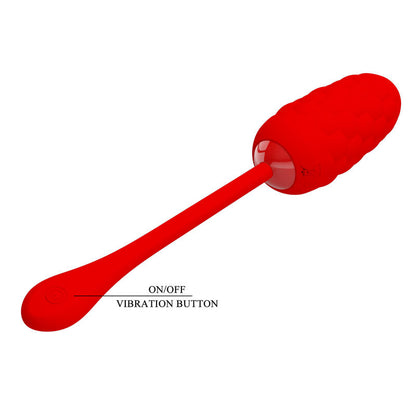 Pretty Love Vibrating Egg With Red Rechargeable Marine Texture | Niks.fi verkkokauppa