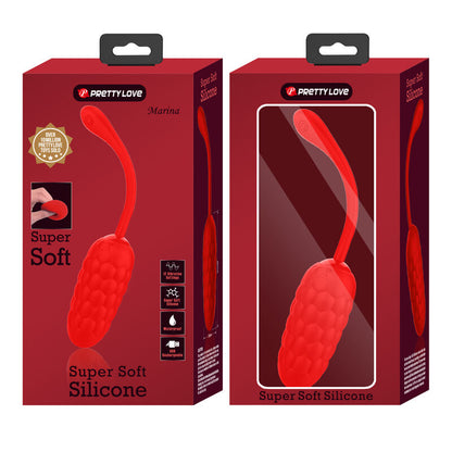 Pretty Love Vibrating Egg With Red Rechargeable Marine Texture | Niks.fi verkkokauppa