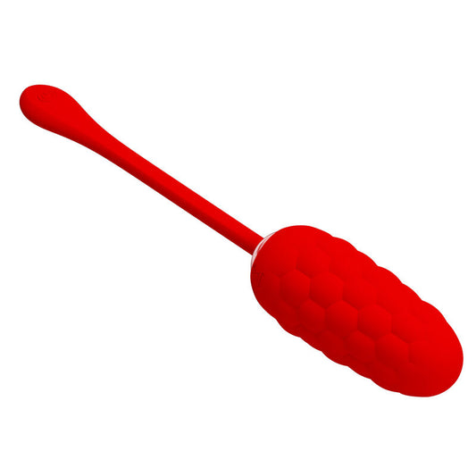 Pretty Love Vibrating Egg With Red Rechargeable Marine Texture | Niks.fi verkkokauppa