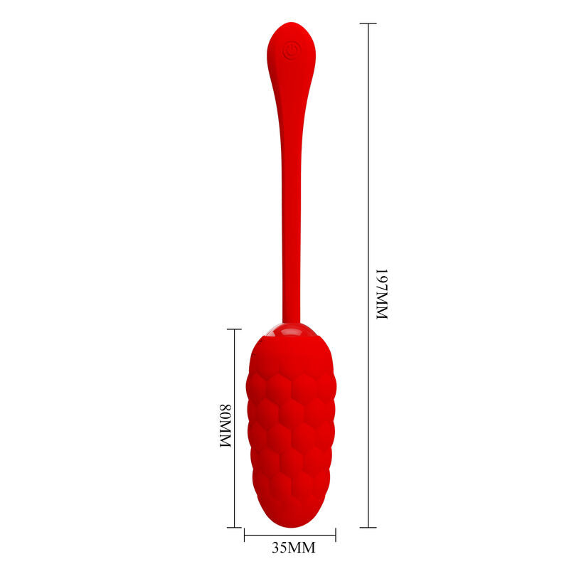 Pretty Love Vibrating Egg With Red Rechargeable Marine Texture | Niks.fi verkkokauppa