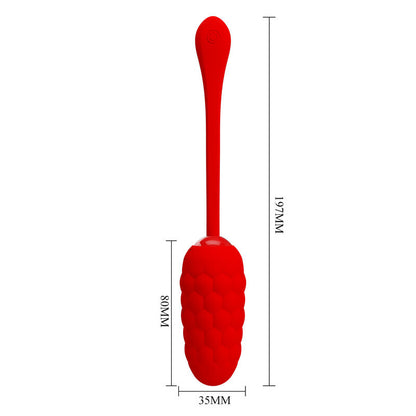 Pretty Love Vibrating Egg With Red Rechargeable Marine Texture | Niks.fi verkkokauppa