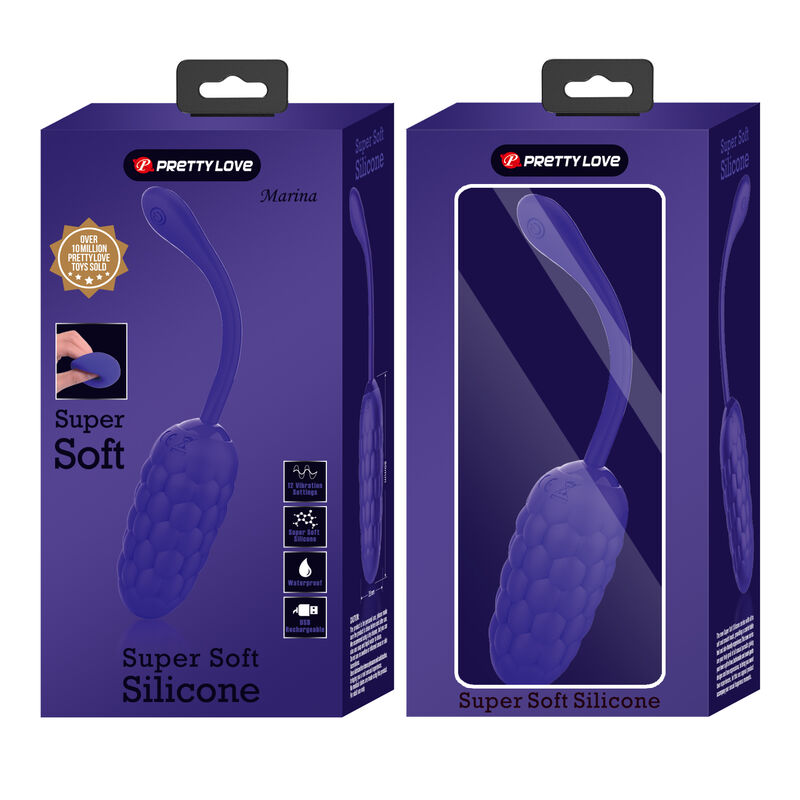 Pretty Love Vibrating Egg With Purple Rechargeable Marine Texture | Niks.fi verkkokauppa