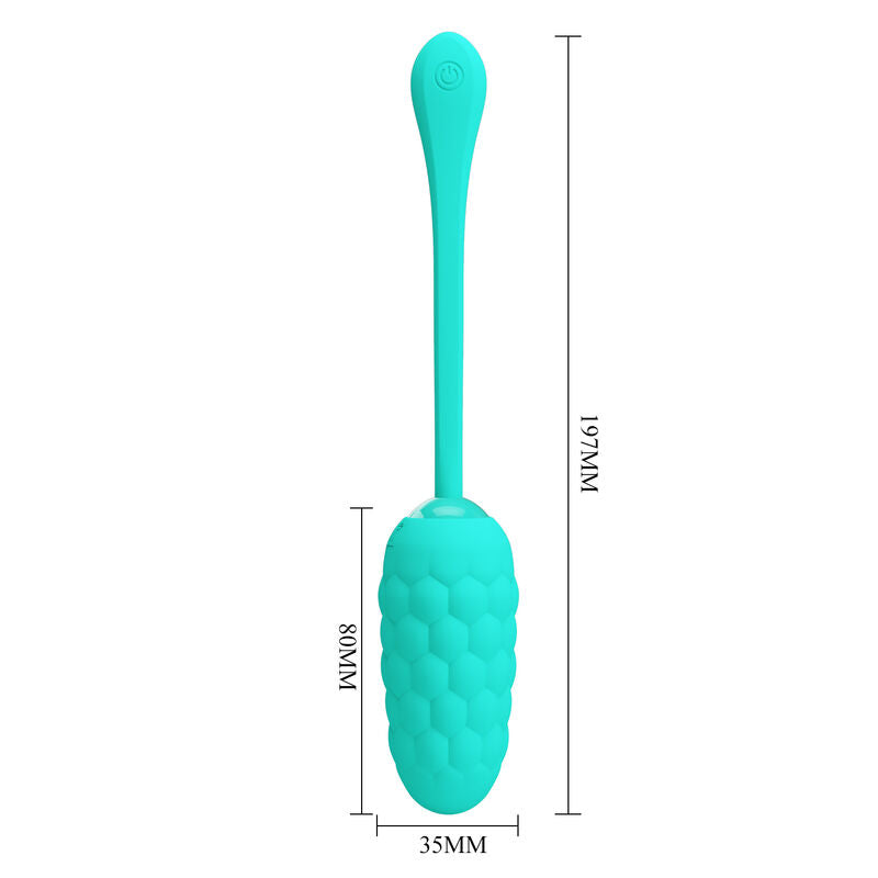 Pretty Love Vibrating Egg With Aqua Green Rechargeable Marine Texture | Niks.fi verkkokauppa
