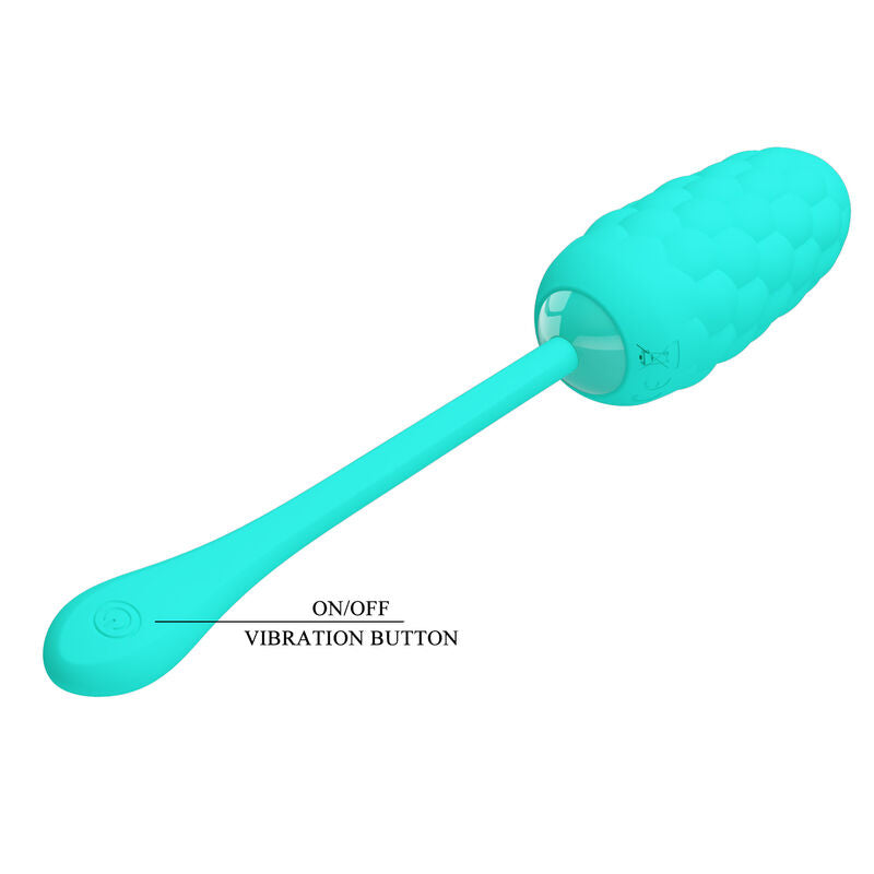 Pretty Love Vibrating Egg With Aqua Green Rechargeable Marine Texture | Niks.fi verkkokauppa