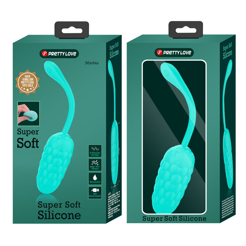 Pretty Love Vibrating Egg With Aqua Green Rechargeable Marine Texture | Niks.fi verkkokauppa