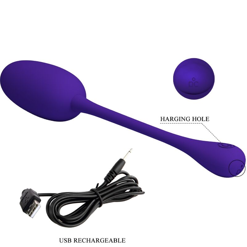 Pretty Love Knucker Purple Rechargeable Vibrating Egg | Niks.fi verkkokauppa