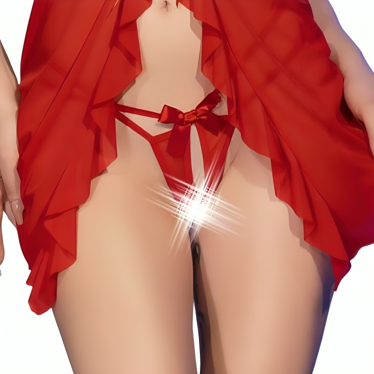Chilirose Cr 4696 Babydoll & Thong Crotchless Red S/M | Niks.fi verkkokauppa